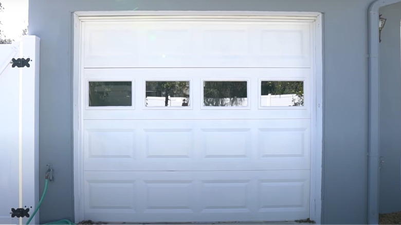 plain white garage door