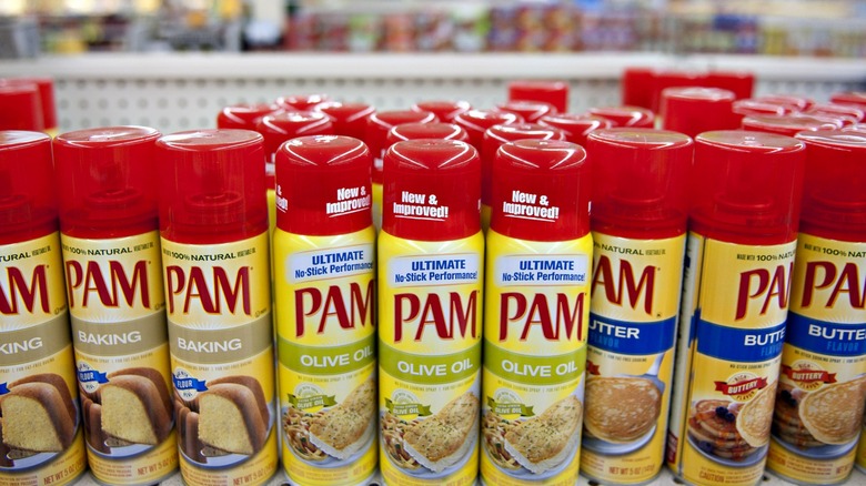 Cans of Pam cooking spray