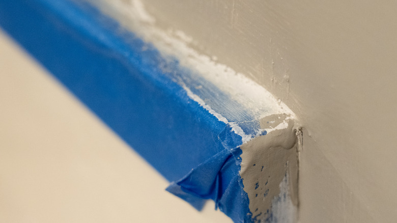 Painter's tape protecting edge