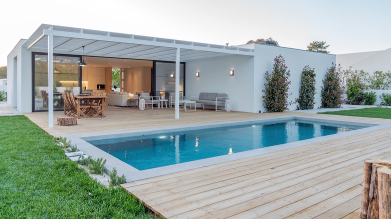 Backyard space with pool