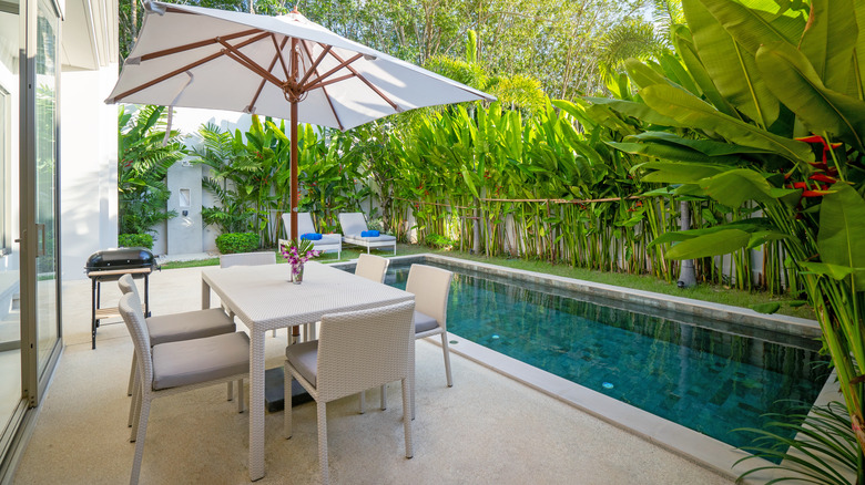 Backyard space with pool