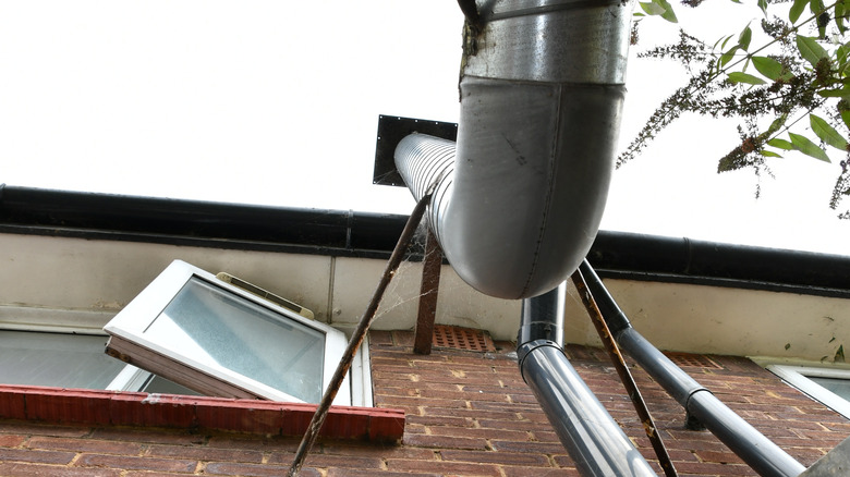 The vent pipe on a roof top