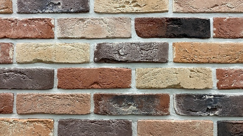 Multicolored bricks and mortar