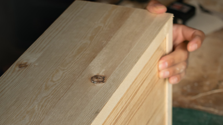 box joints in carpenter's hands