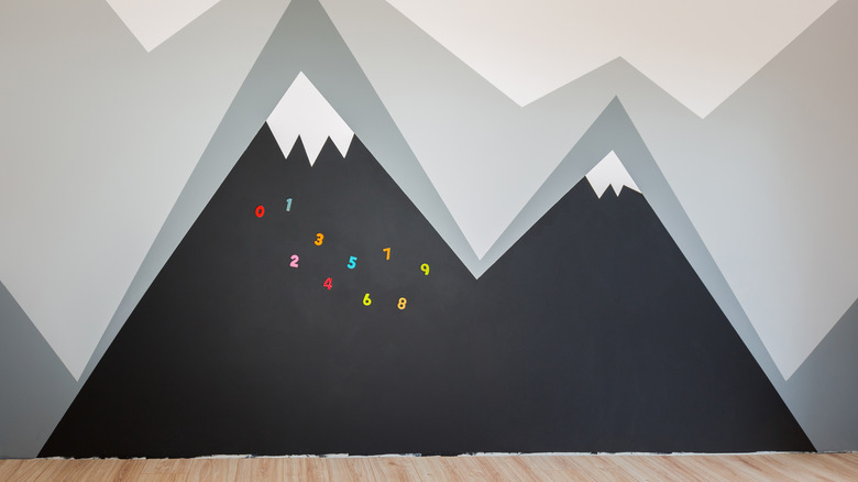 Painted magnetic chalkboard wall