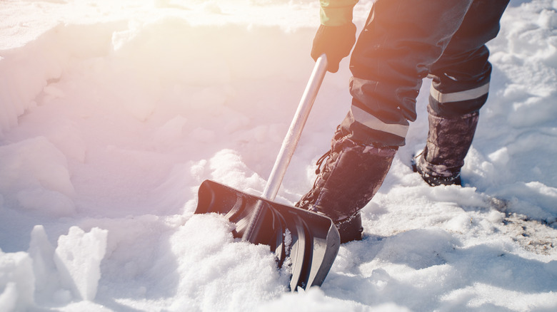 Shovelling snow