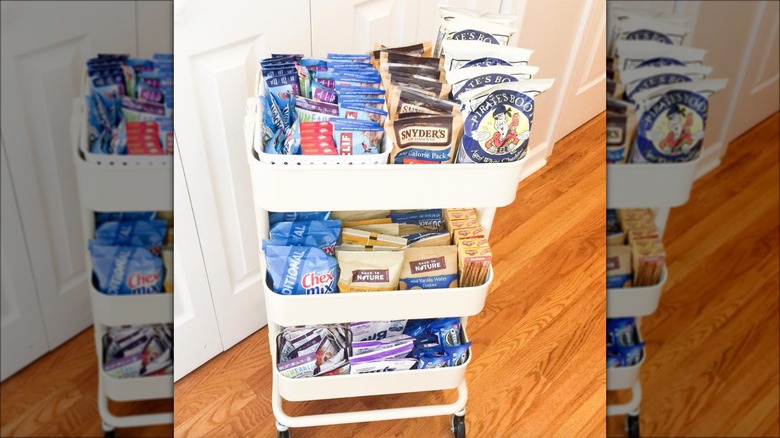 ikea cart holding snacks