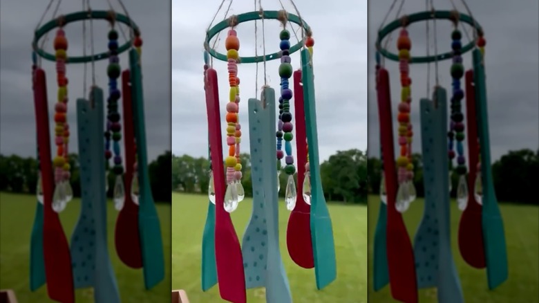 wind chime made from spatulas