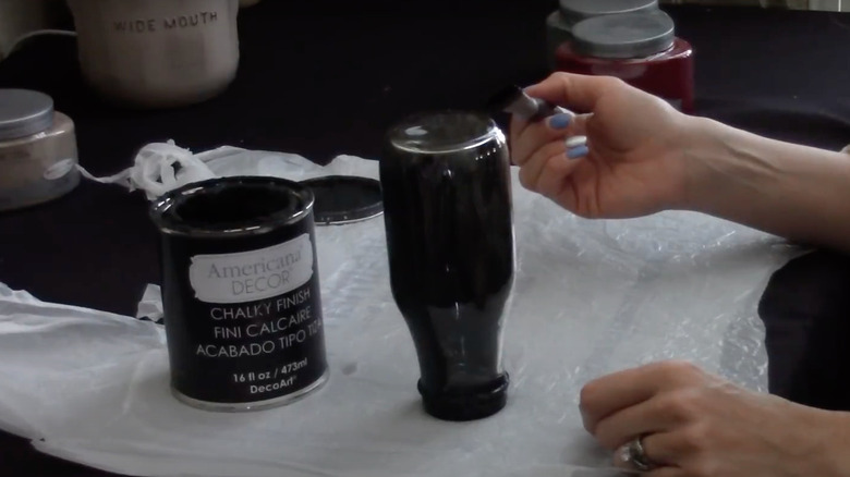 painting short bottle black