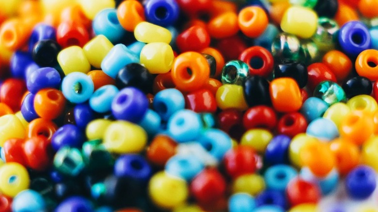 piles of brightly colored beads