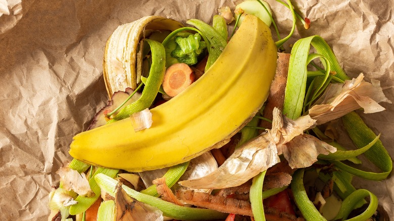 kitchen scraps crumpled parchment paper