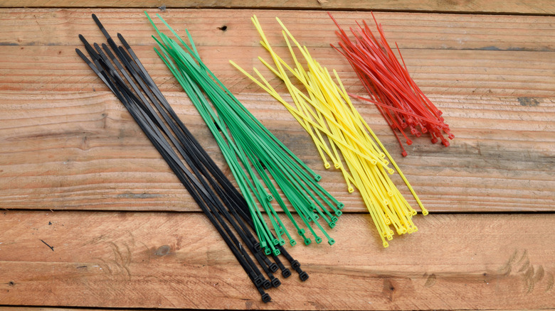 Assortment of colorful zip ties