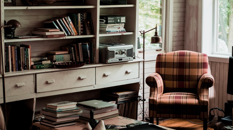 Cluttered cute home study 