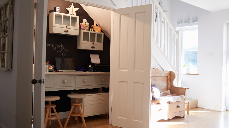 Study room under the stairs