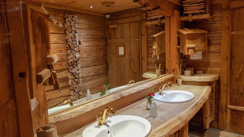 Rustic cabin bathroom