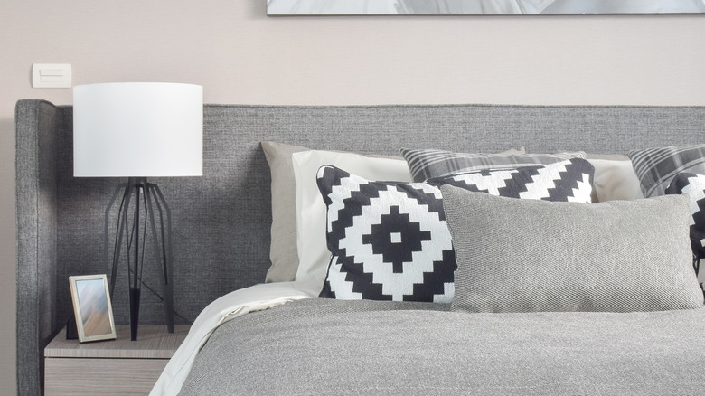 warm gray wall in bedroom