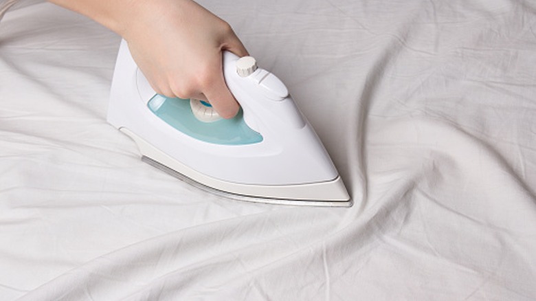 Ironing bed sheet