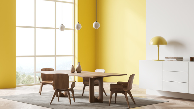 yellow dining room