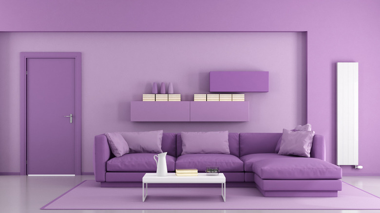 monochromatic purple room