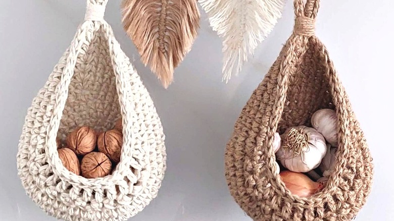 Woven produce baskets