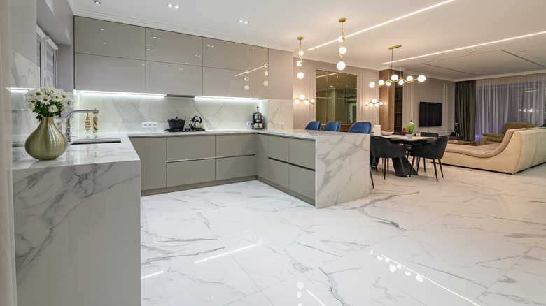 home with marble floor