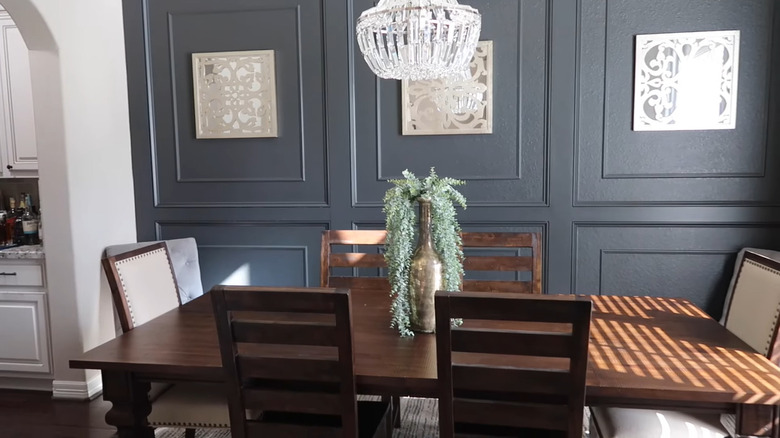 Elegant black dining room