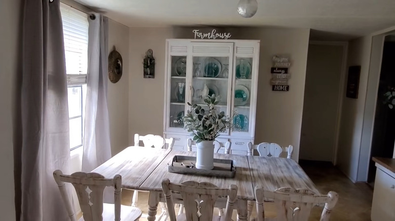 White farmhouse dining room