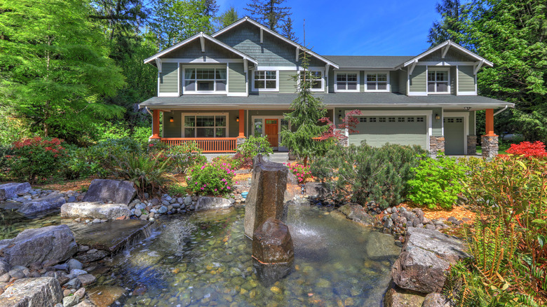 pond in driveway