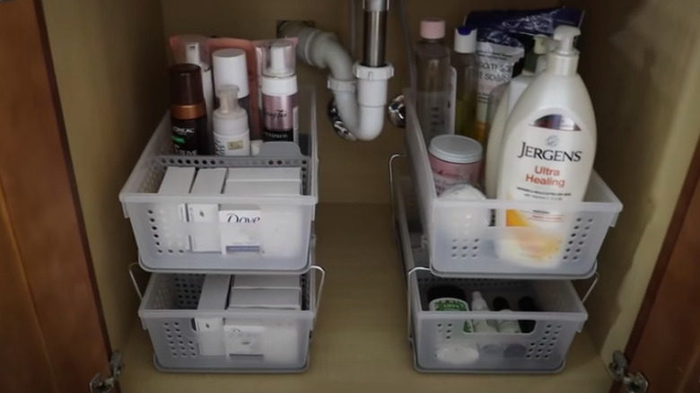 Organized bathroom cabinet