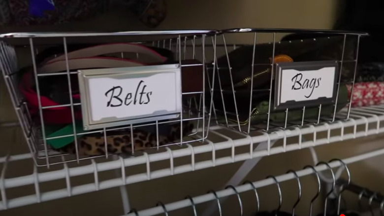 Labeled closet baskets