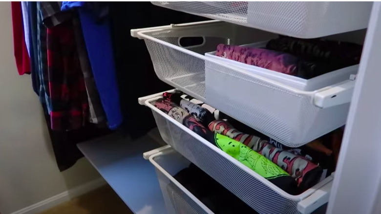 Organized bedroom closet