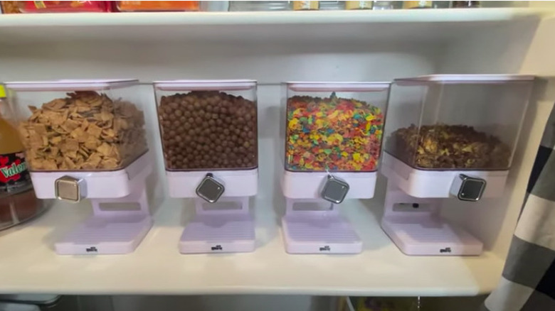 Cereal dispensers in pantry
