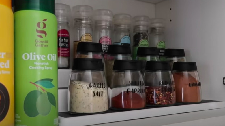 Organized spice jars