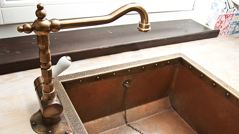 old fashioned copper sink