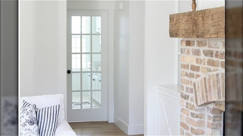 White door with glass panes