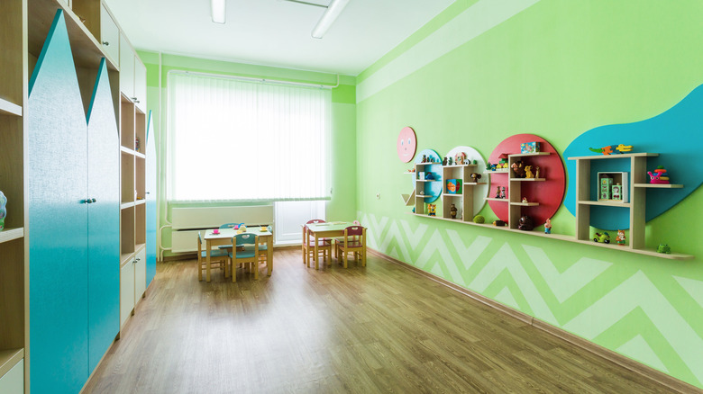 light green children's playroom