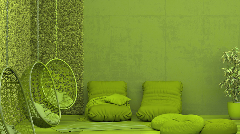 bright light green room