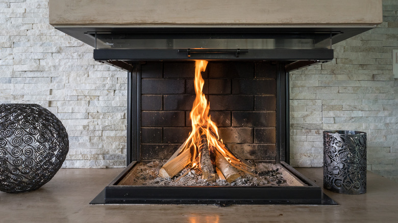 Open fireplace