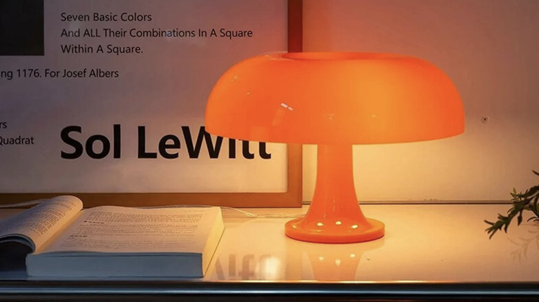 Orange mushroom lamp