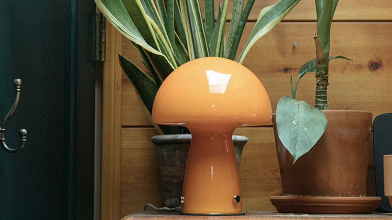 Orange mushroom lamp