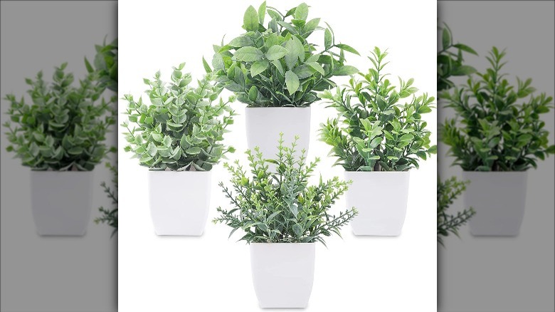 faux green plants