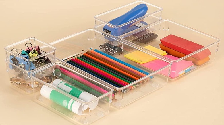 clear drawer organizers