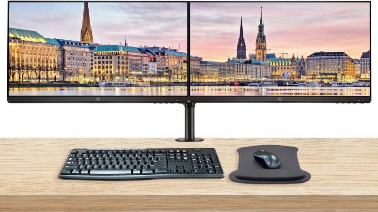 Dual monitors with accessories