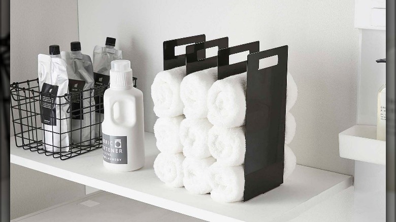 Black towel holder