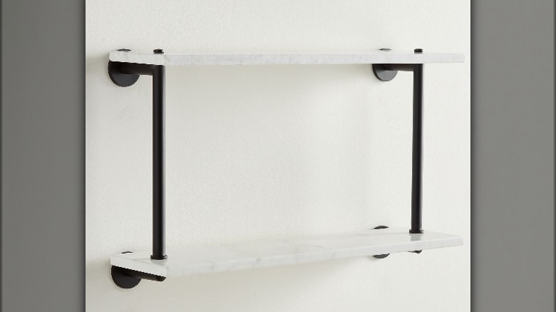 Marble open shelving