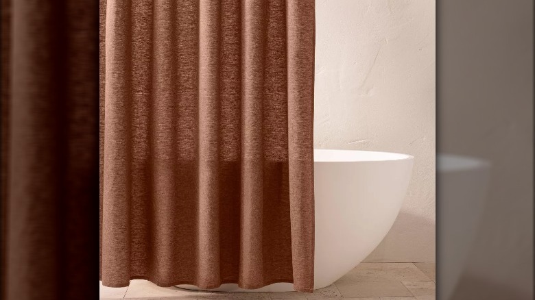 Brown shower curtain