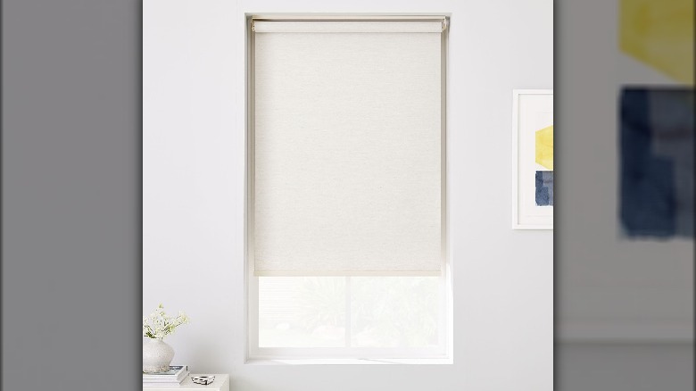 White roller shades