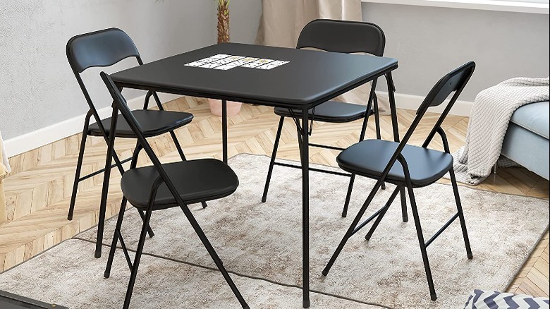 Black table with chairs