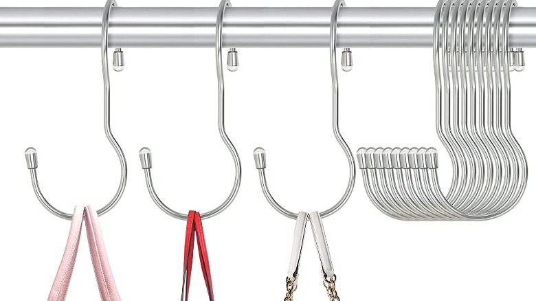 silver closet hooks