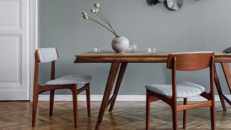 Mid-century gray dining room